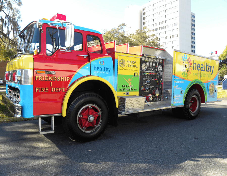 Fire truck wrapped for Health CFL