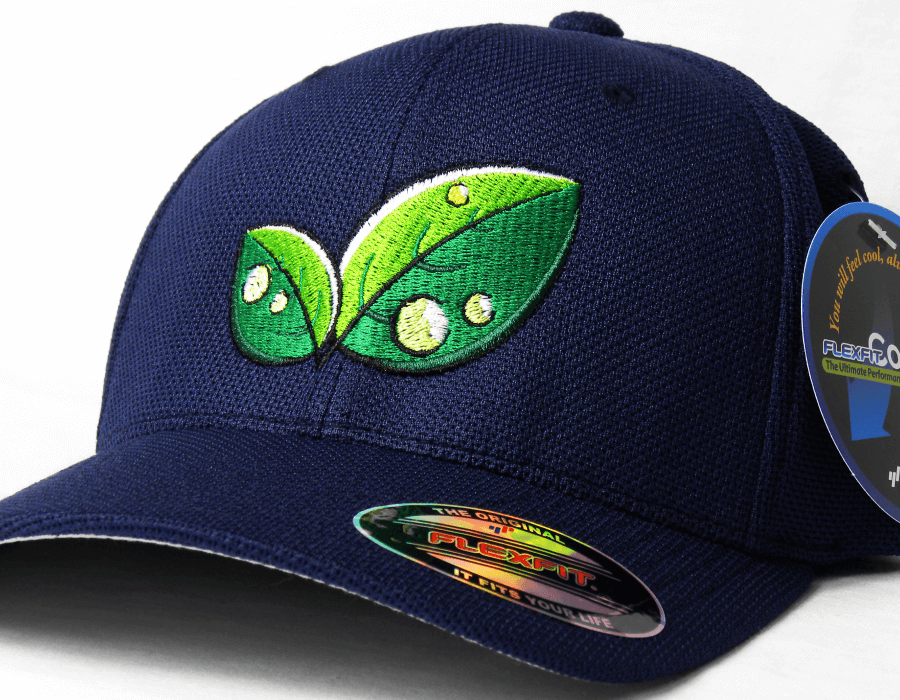 a left embroidery on a flexfit hat