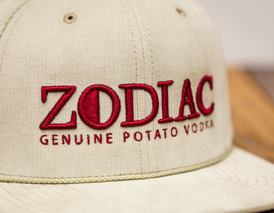 a brand logo embroidered on a hat