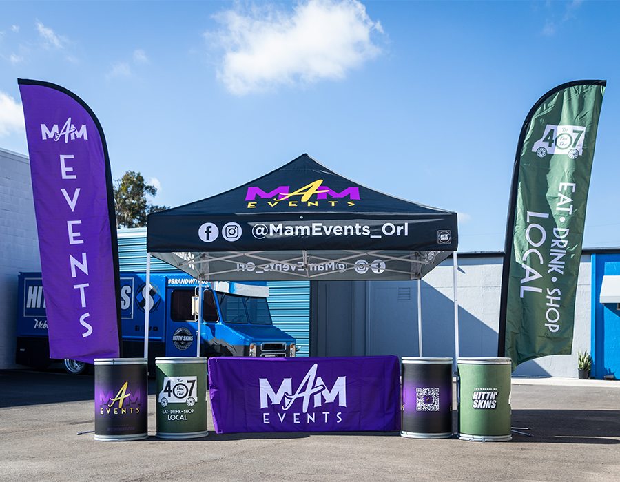 MAMA EVENTS TENT & FEATHER FLAGS