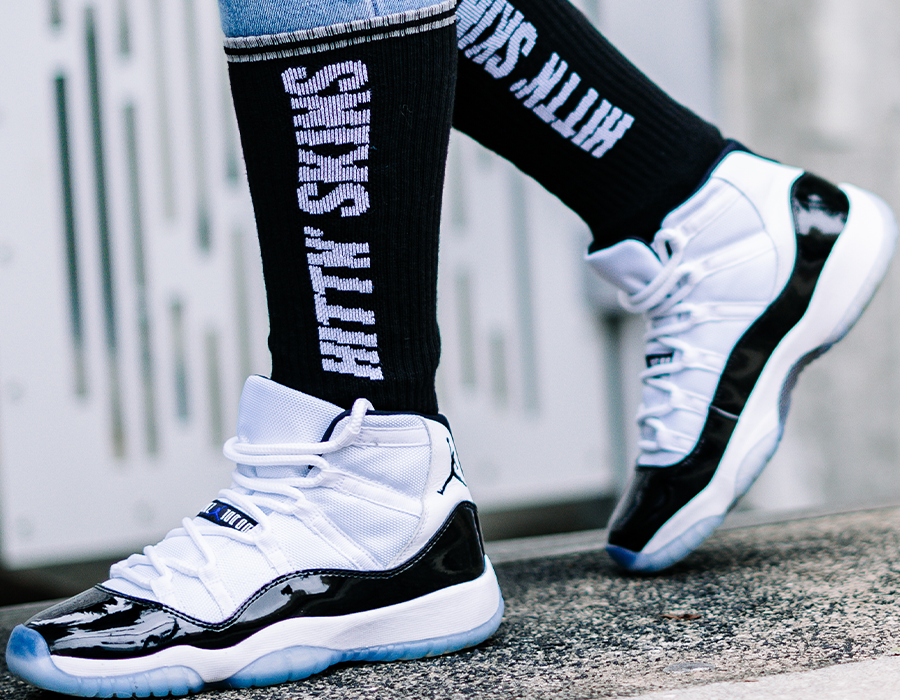 Custom Branded Socks with Hittn' Skins written vertically