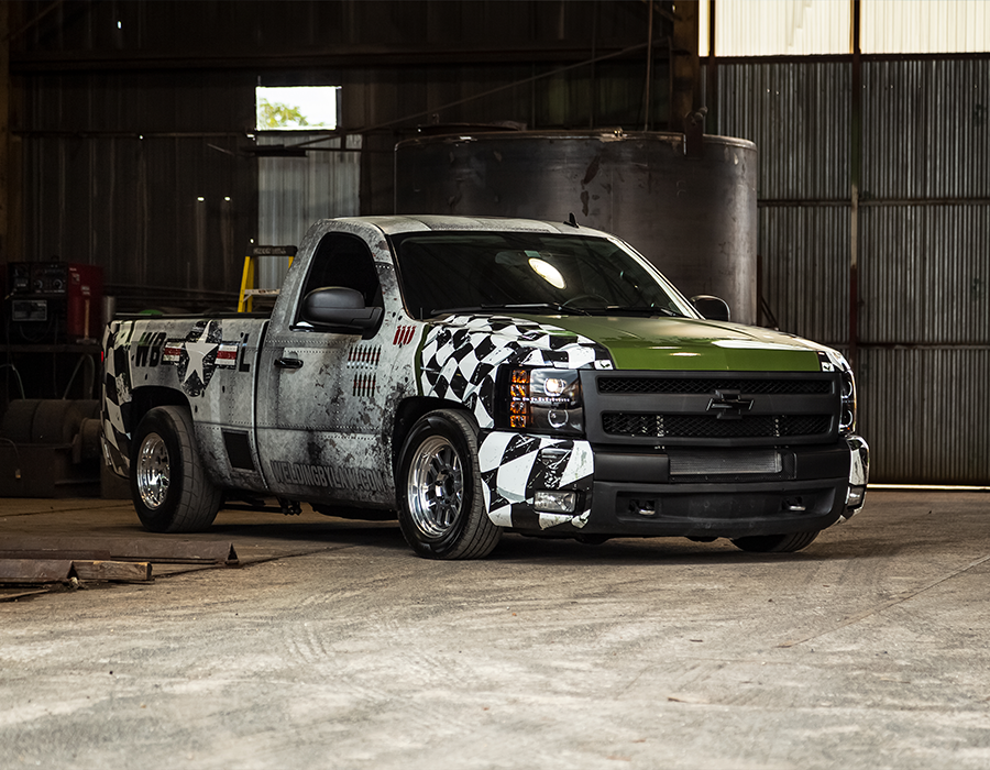 Single Cab Chevy Silverado Vehicle Wrap