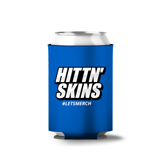 a koozie with hittn skins logo