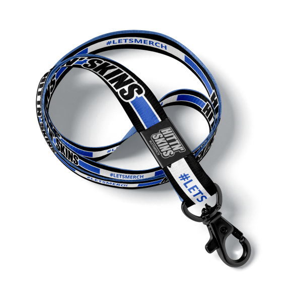 a colored version of a lanyard with hittn skins logo