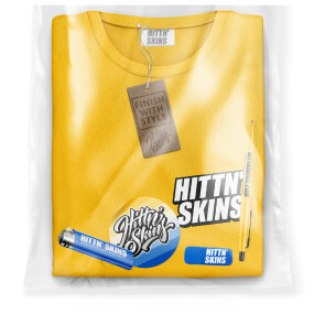 an example of a deluxe pack with a Hittn' Skins logo on it