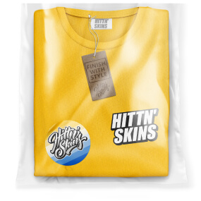 an example of a tee pack with a Hittn' Skins logo on it