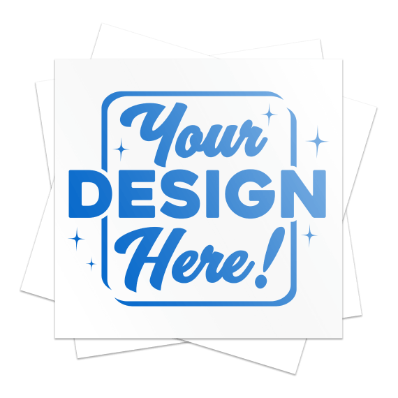a colorized version of a square sticker with your design on it