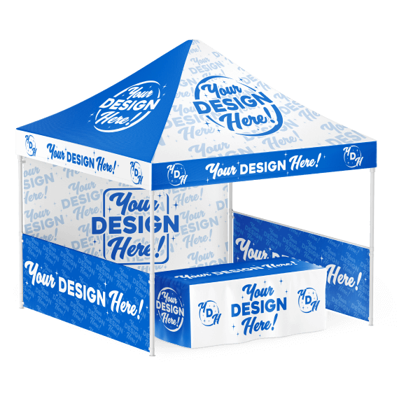 a premium tent with a Hittn' Skins logo