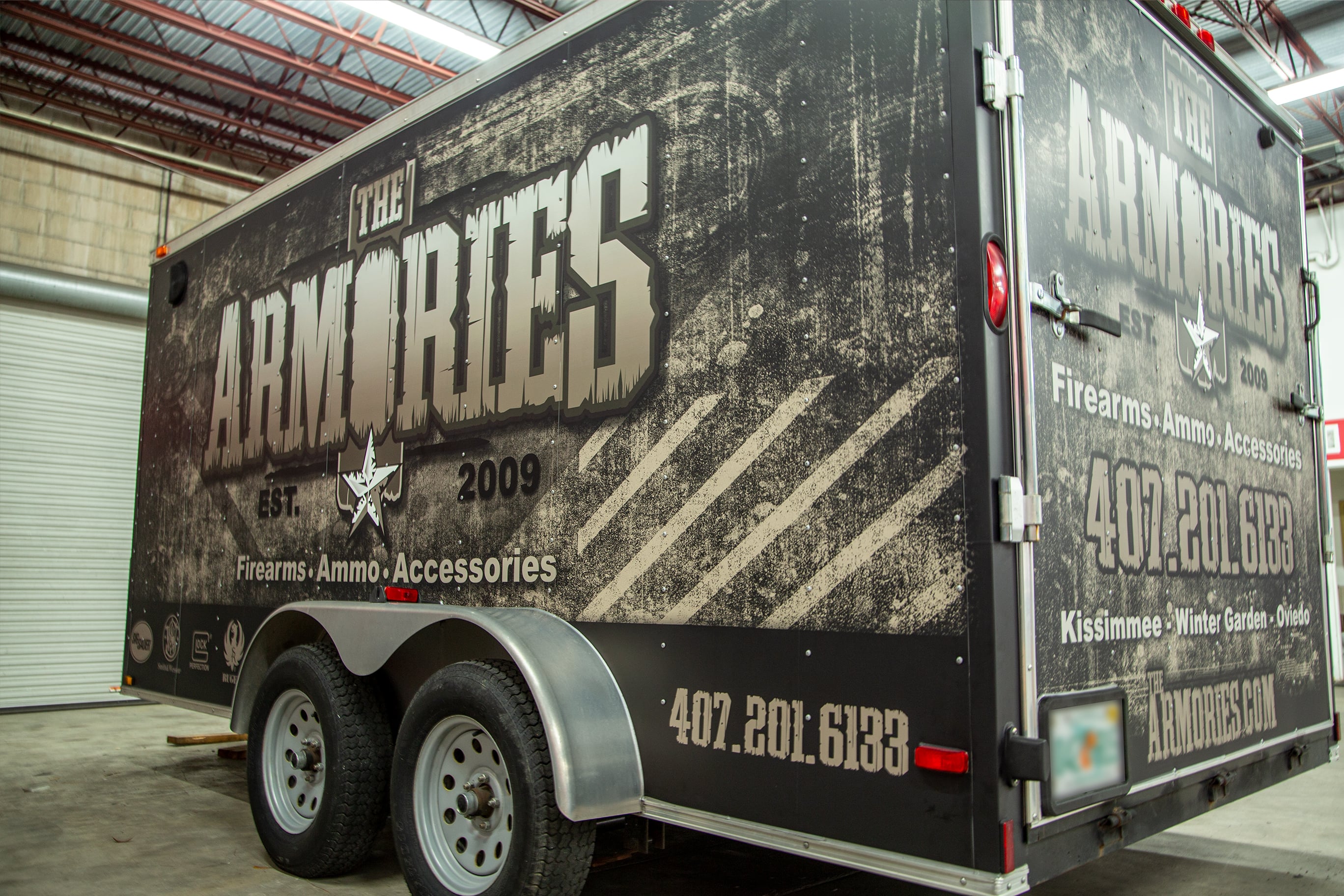 The Armories Full Trailer Wrap done at Hittn' Skins in Orlando, FL