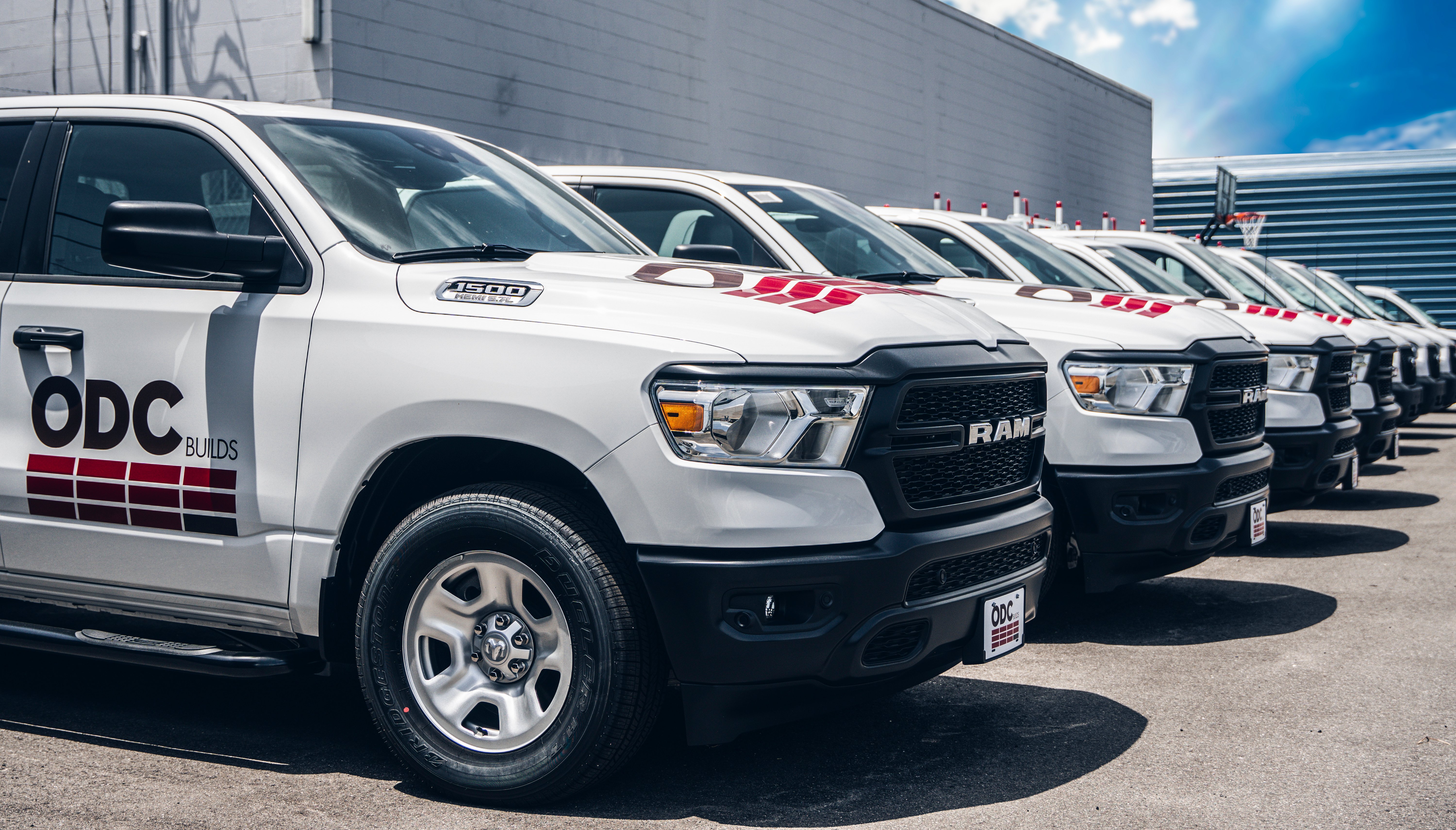 Ram 1500 Trucks with Vehicle Lettering for ODC Builds, wrapped done by Hittn' Skins in Orlando, FL