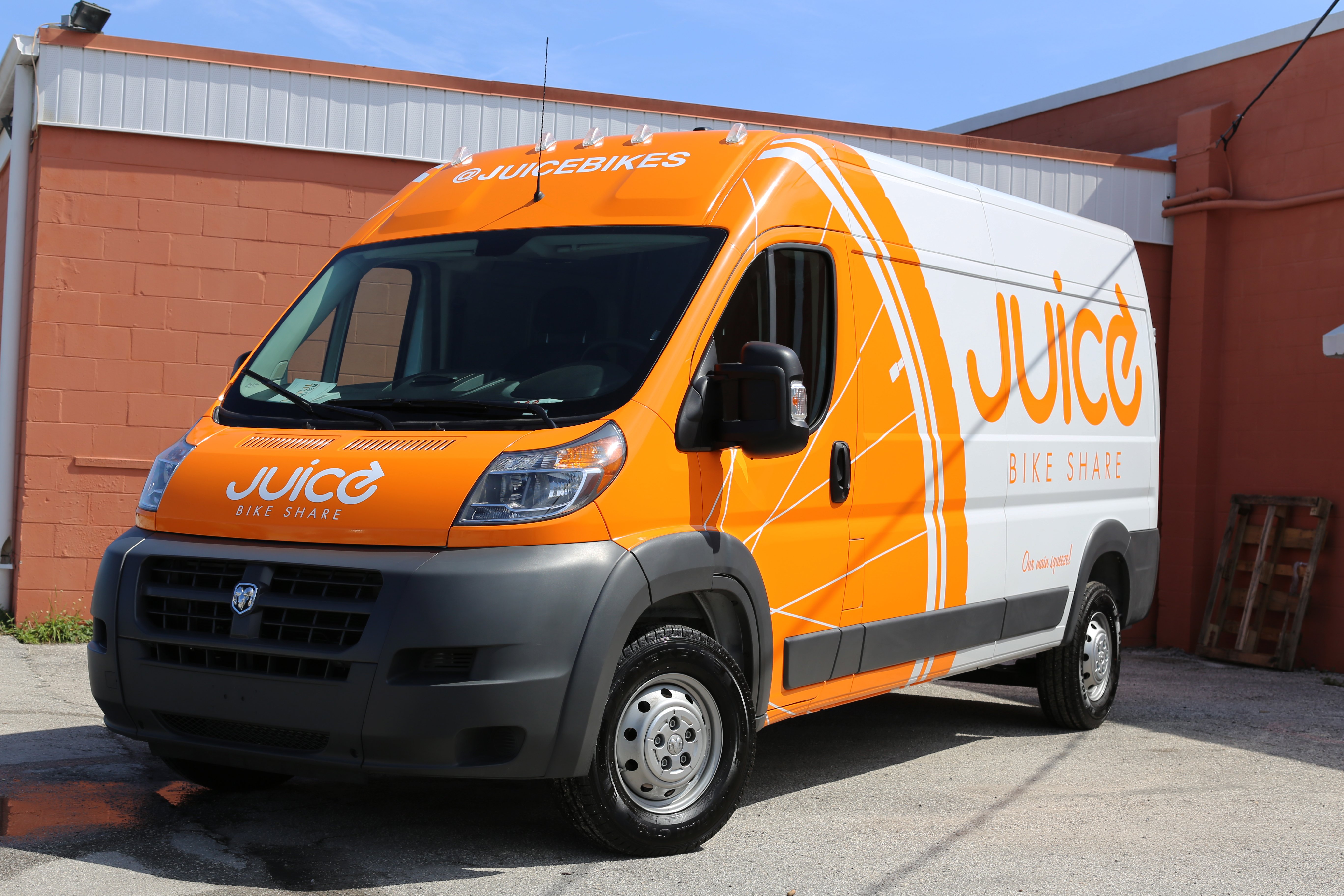 Partial Wrap on Transit Van for Juice Bike Share by Hittn' Skins in Orlando, FL