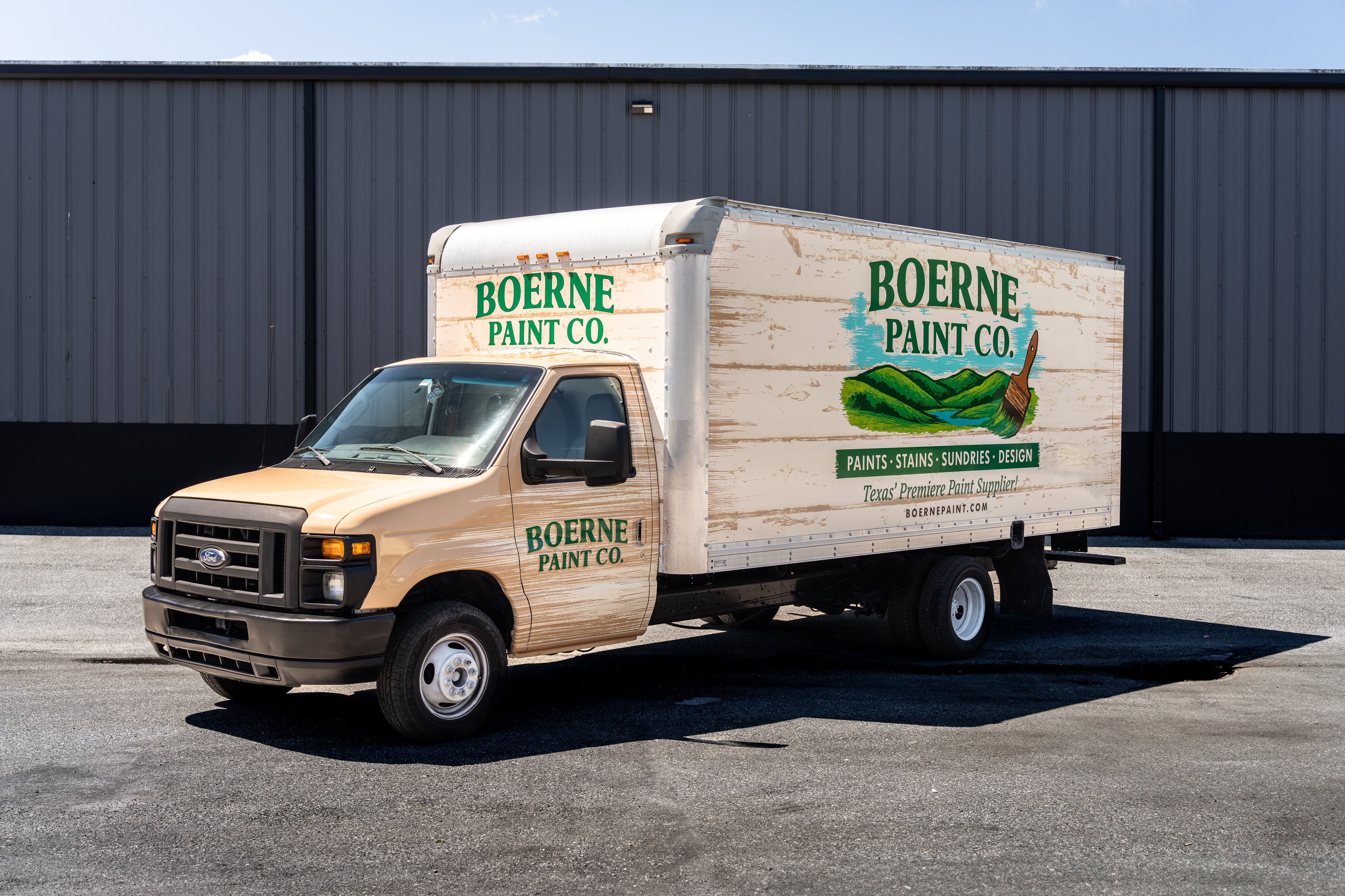 Ford Box Truck Full Wrap for Boerne Paint Co. by Hittn' Skins in Orlando, FL