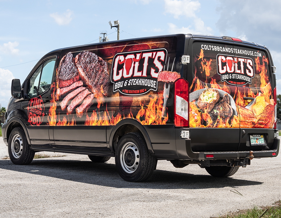 Full Wrap on Sprinter Van for Colts BBQ done by Hittn' Skins in Orlando, FL