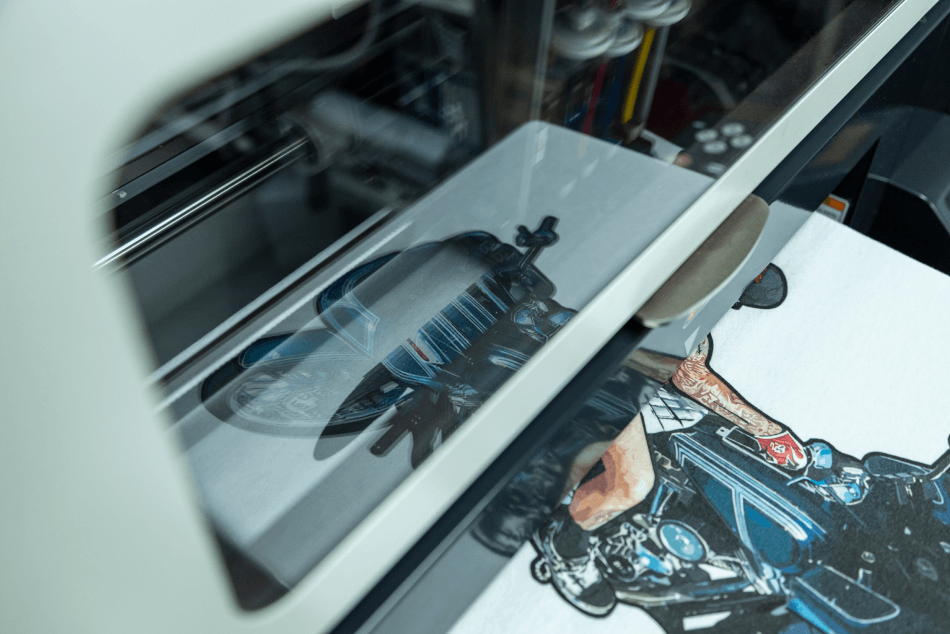 CBear Stunts Design being DTG on shirt