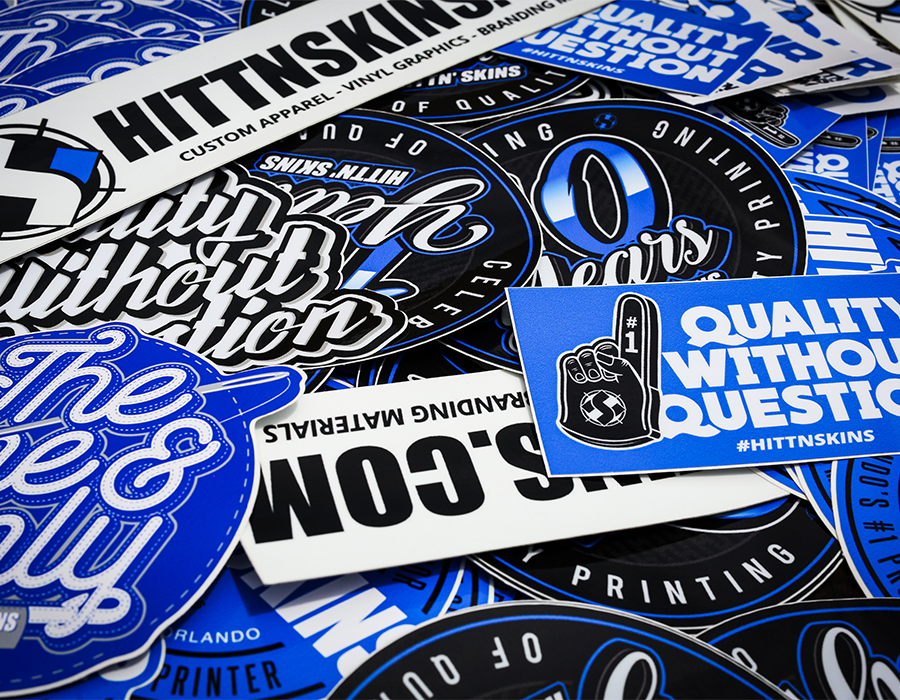 Custom die cut stickers and vinyl graphics produced by Hittn Skins