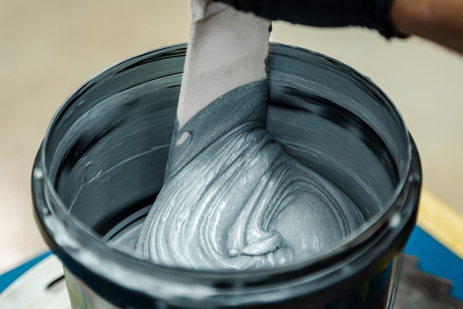 Plastisol Ink being mixed