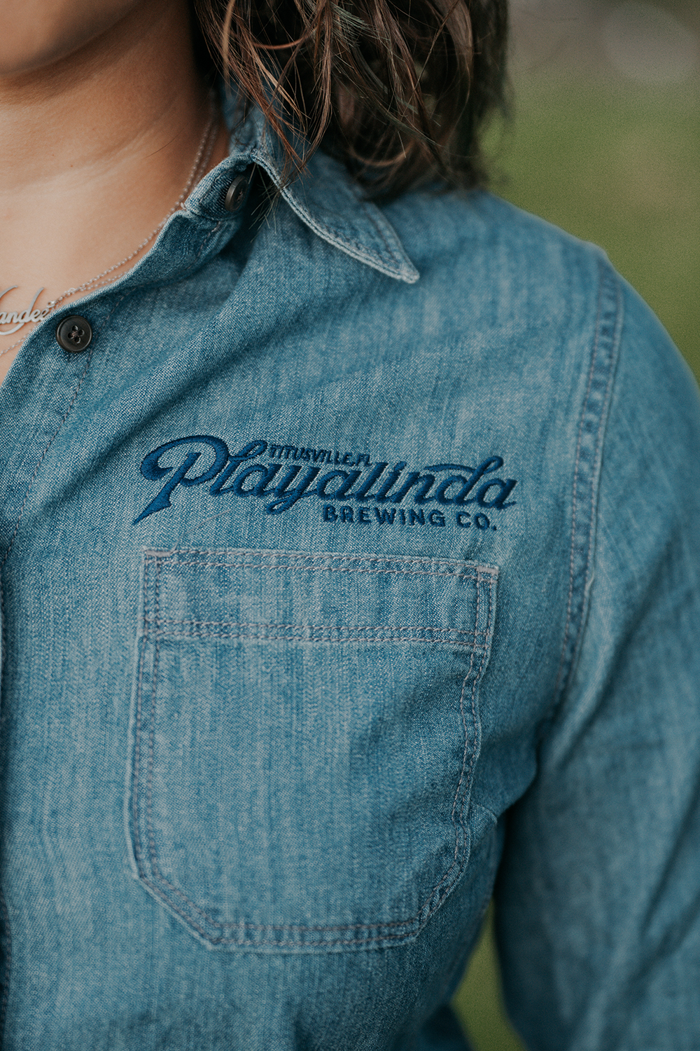 Embroidered Denim Shirt
