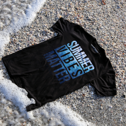 Summer Vibes Matter T Shirt on the Beach