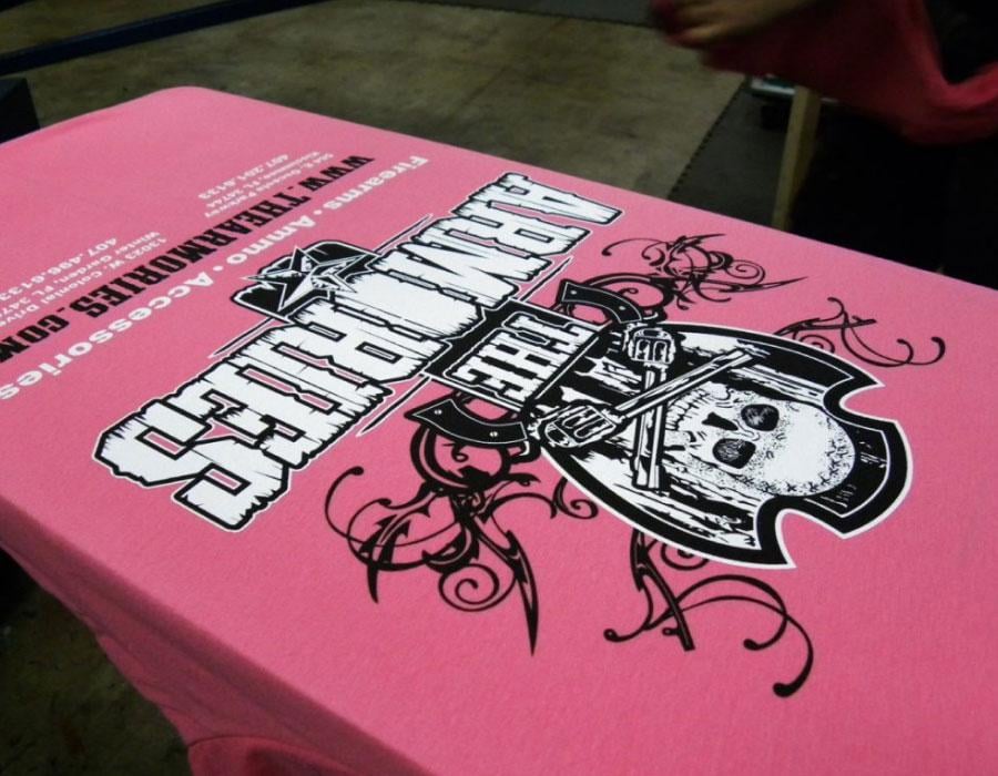 SCREEN PRINT ON COTTON FABRIC SHIRT the armories breast cancer t-shirt