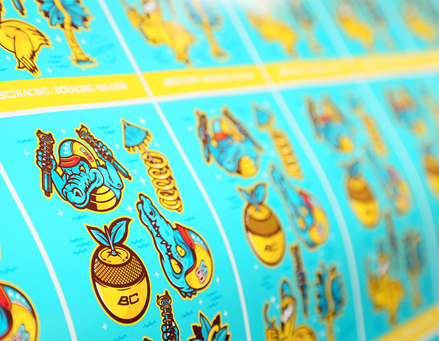 BC Racing Custom Sticker Sheet