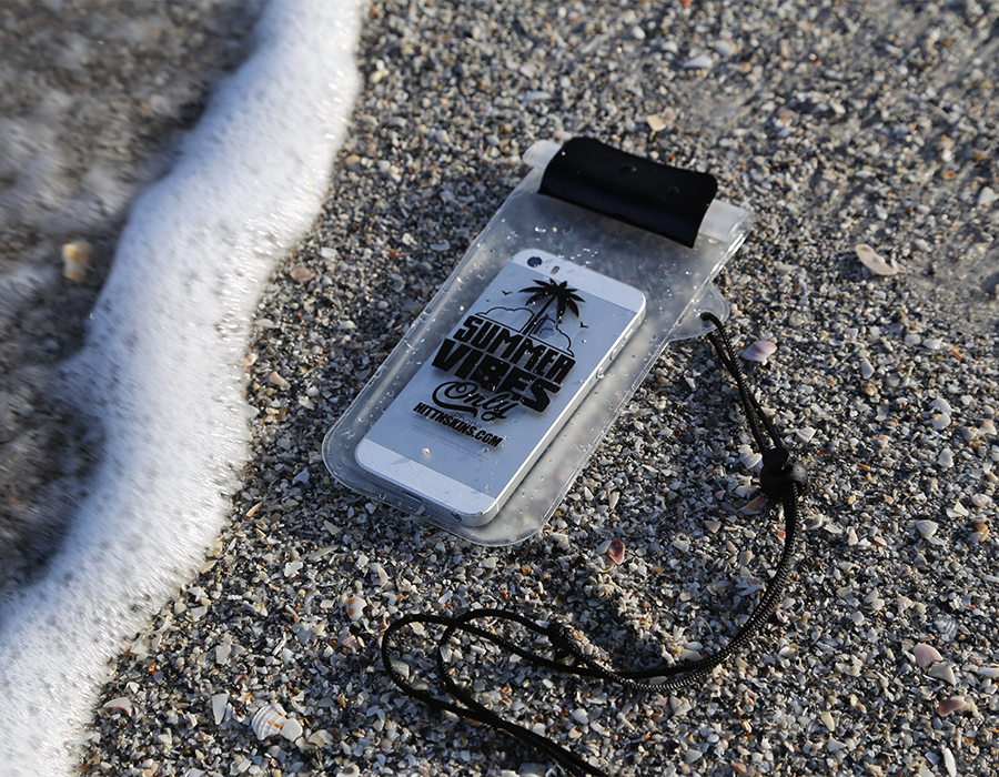 Custom Summer Vibes Waterproof Phone Pouch