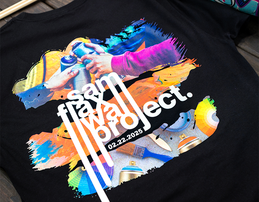 SIMULATED PROCESS SCREEN PRINTING COTTON T-SHIRT