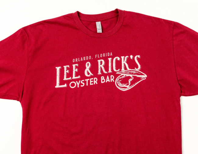 super soft red Next Level t-shirt with water based discharged