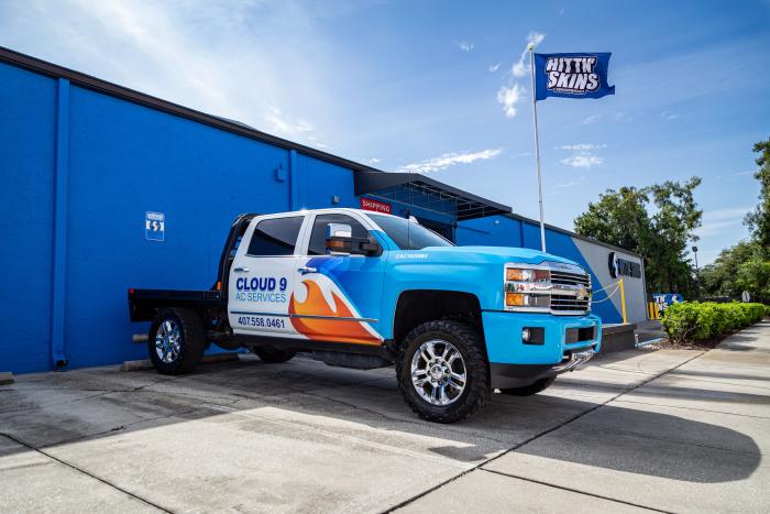 Cloud 9 Ac Service Truck Vinyl Wrapped at Hittn' Skins