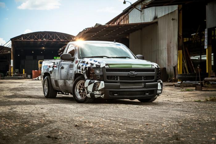 Welding By Outlaw Chevy Silverado Vehicle Wrap done at Hittn' Skins in Orlando, FL