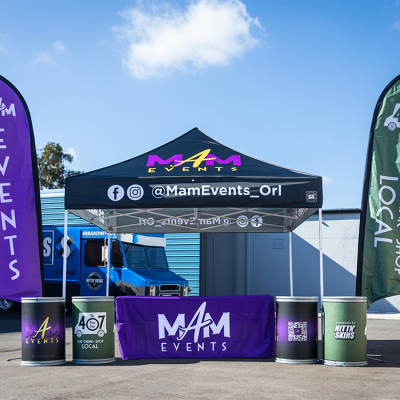 MAMA EVENTS TENT & FEATHER FLAGS
